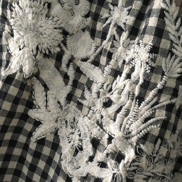 nwt womens ZARA oversized floral checkered top - Picture 5 of 7